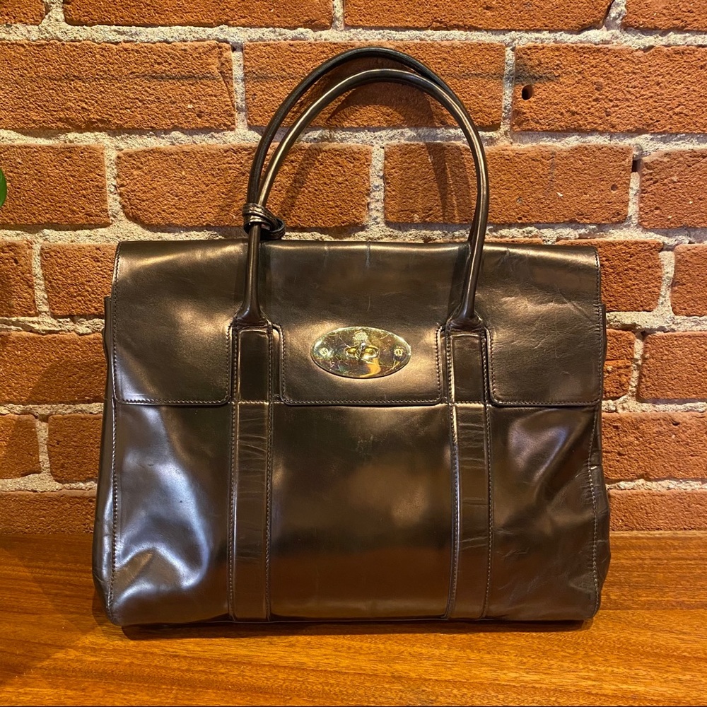 Authentic Mulberry Bayswater in metallic bronze.